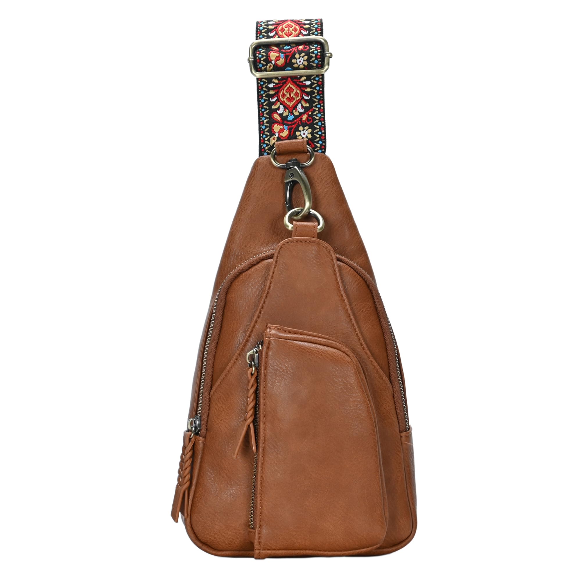 Antik Kraft Tasha Webbing Strap Sling | Vegan Leather Crossbody Sling Bag for Women with 16-20" Strap |