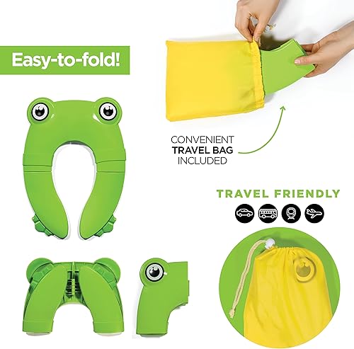 Miniatura 4 de Asiento de entrenamiento portátil para ir al baño con temática de dinosaurio, para niños, asiento de inodoro plegable con agarre antideslizante,