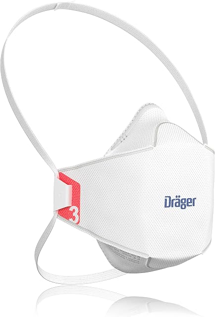 Dräger FFP3 Mask X-plore 1930 Dust Mask Respirator for Construction Work & Grinding & Industrial applications | EN149:2001+A1:2009 R D UK Certified | Size (M-L) | 20 Pcs.