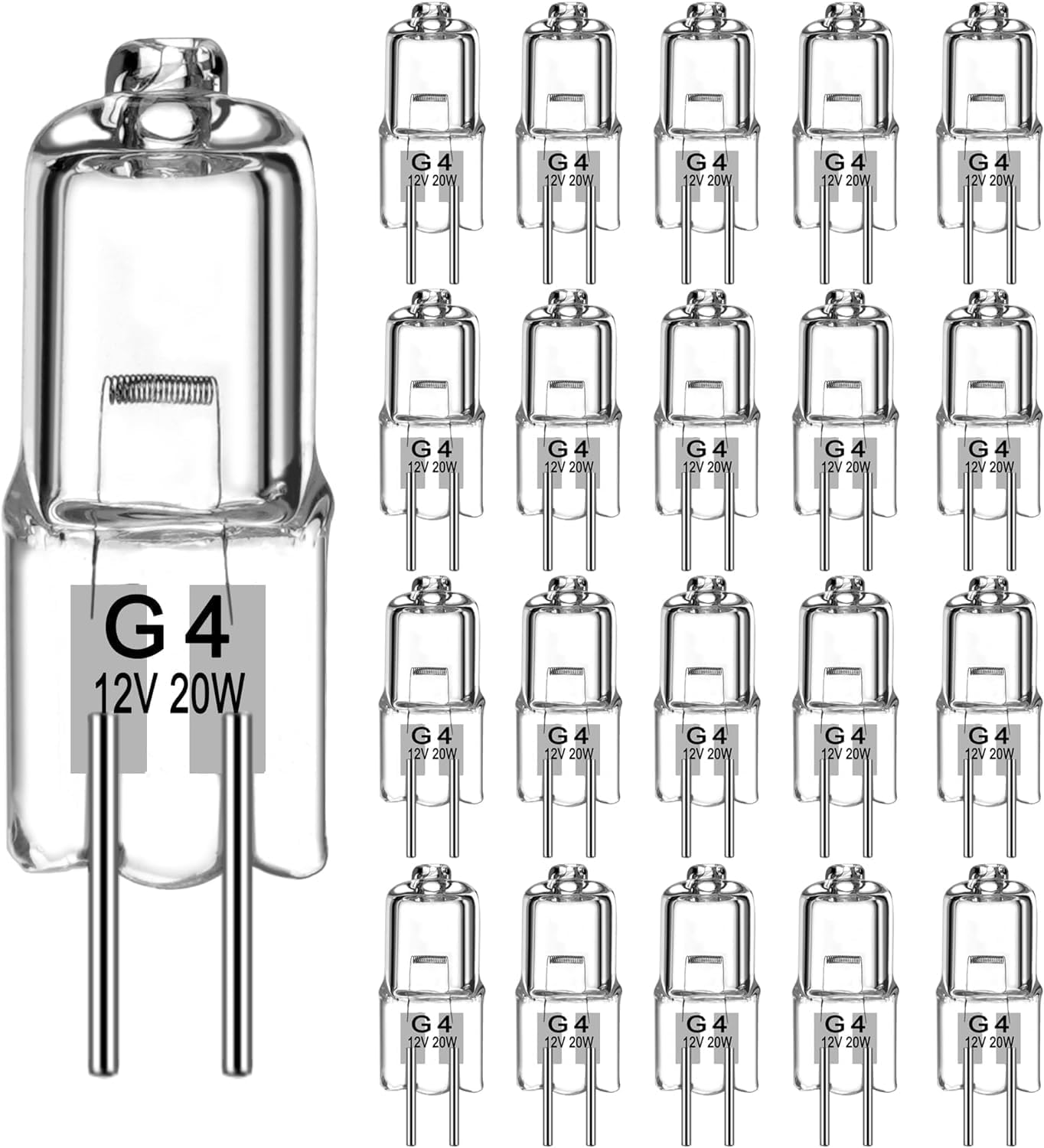 Jewan Ampoule Halogène G4 (20 Pièces) Ampoule G4 12v 20w Ampoules