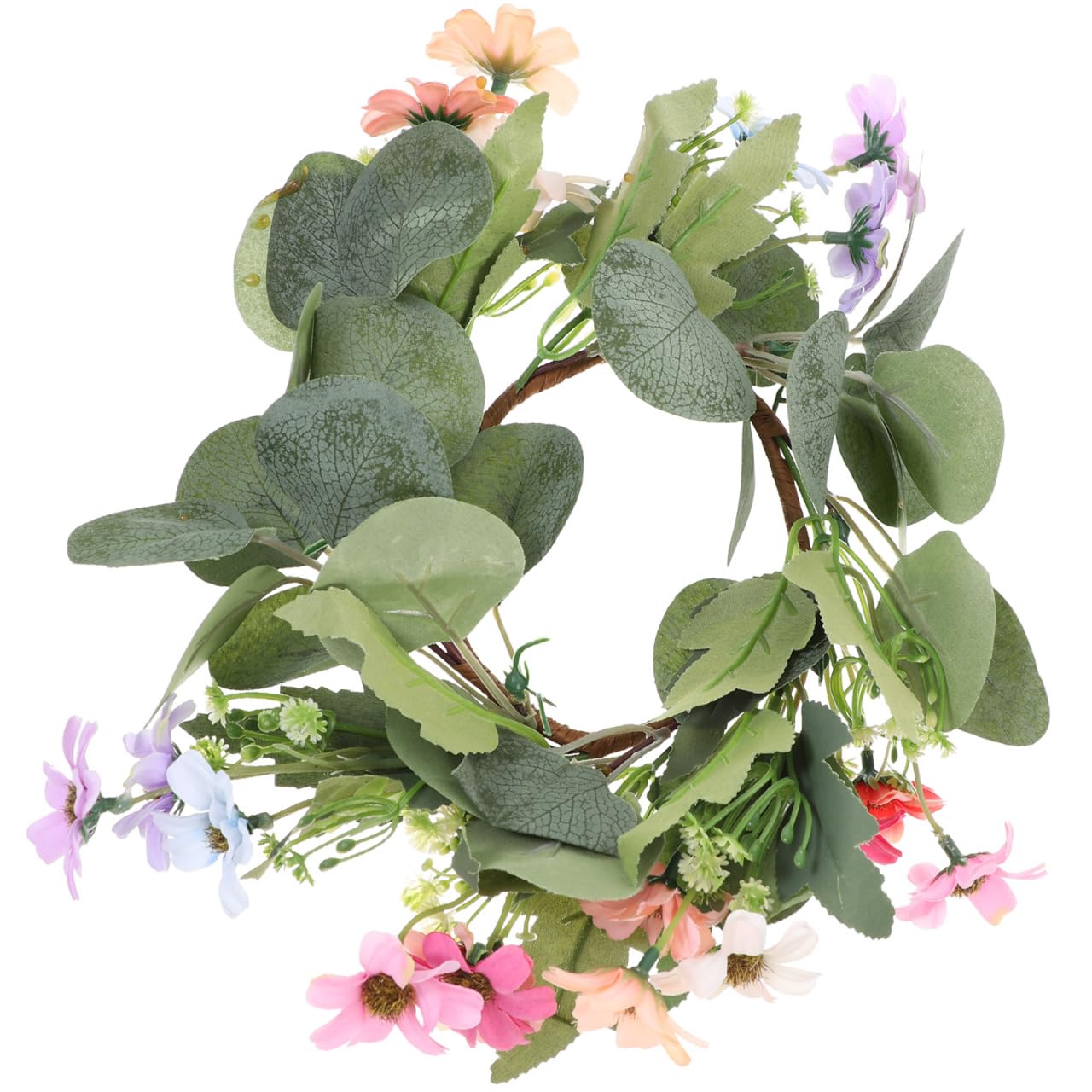 Couronne d'eucalyptus décorative et couronne de bougie de Pâques