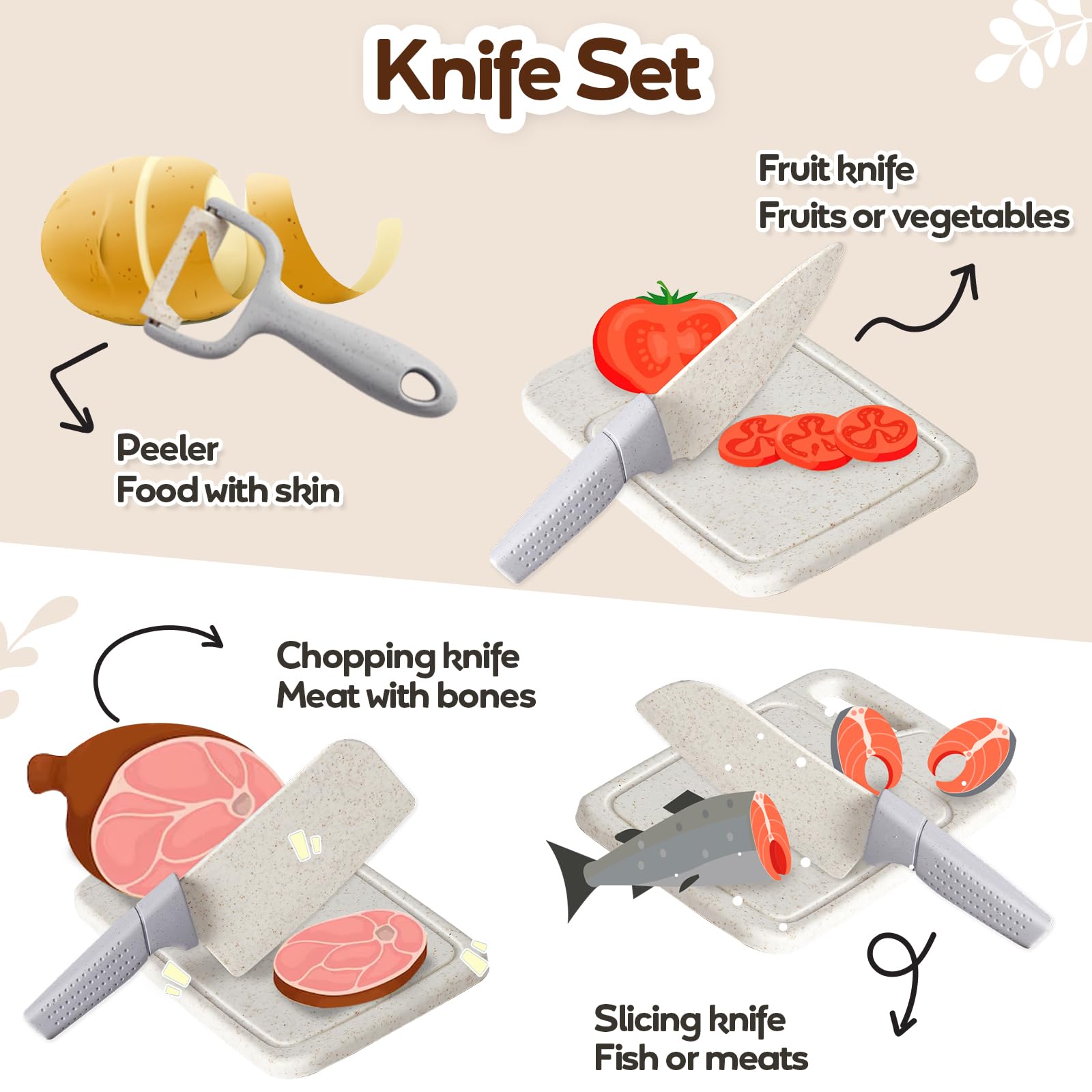 HYAKIDS Set Giocattoli da Cucina per Bambini con Pentole e Padelle, Accessori Cucina Bambina, Chef Giochi di Ruolo 3+ Anni