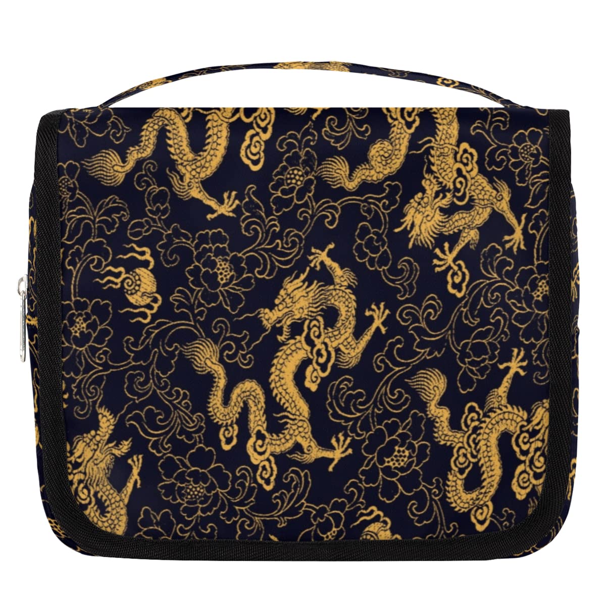Chiński styl smok podróżna kosmetyczka nadruk smoka torebka do mycia torba unisex wiszące przybory toaletowe kosmetyczne organizer do makijażu, wielobarwny, Jeden rozmiar