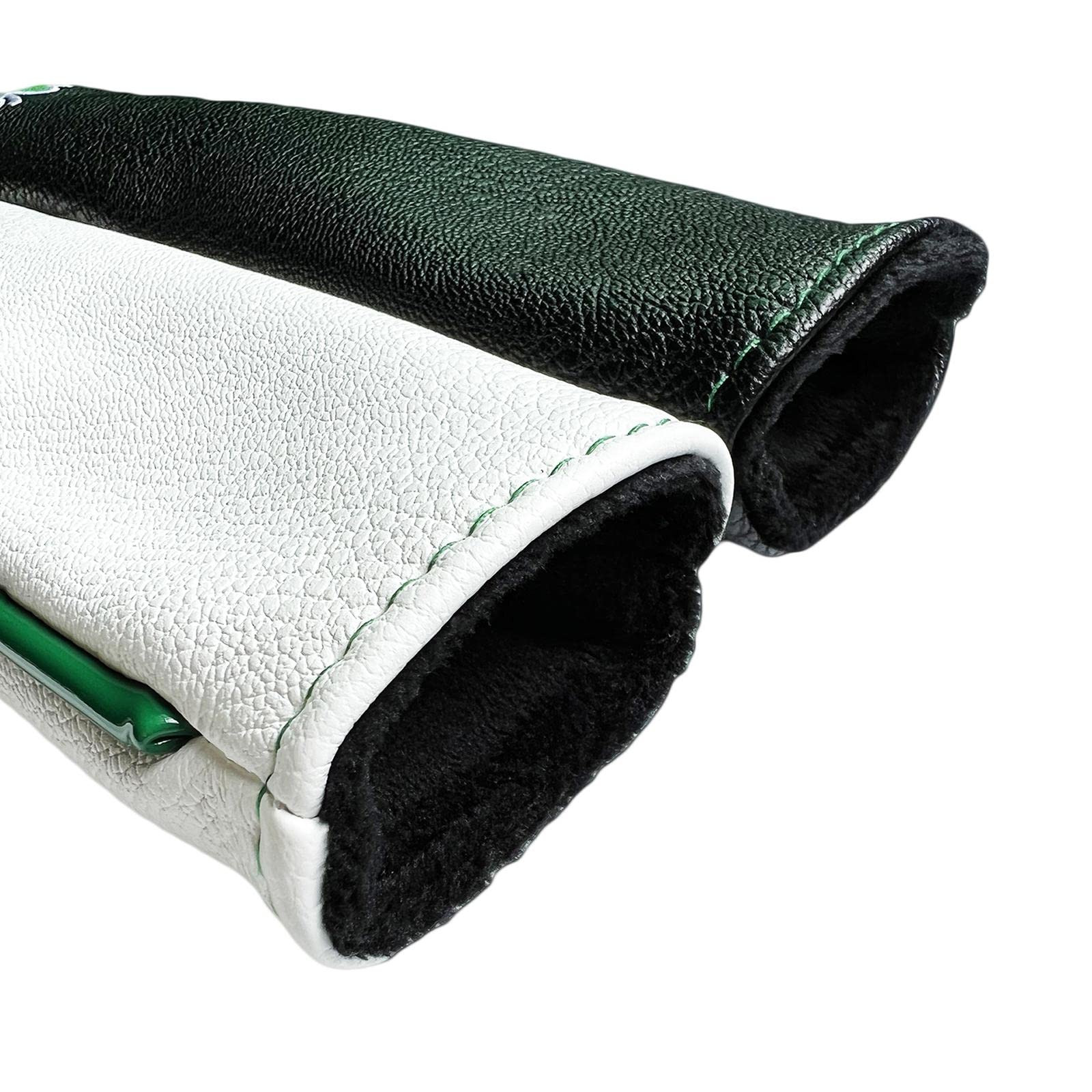 Oshhni Golf Alignment Rod Cover Case Holder Hold 2 Sticks Headcover Golf con Ricamo Trainer Training Aid, Bianco