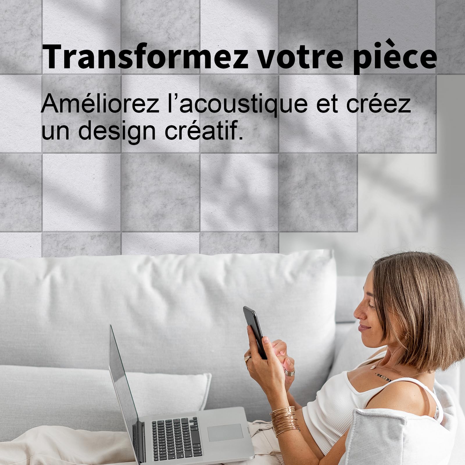 Mousse Acoustique NRC 0.95 Panneaux Acoustiques Hexagonaux Sonuvia - 18 Pièces - NRC 0.95 - Autocollants Décoration Acoustique Home Studio