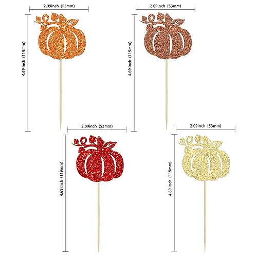 Miniatura 2 de Gyufise Paquete de 24 adornos azules con purpurina para cupcakes con hojas temáticas de otoño, decoración para baby shower, cumpleaños, Acción de