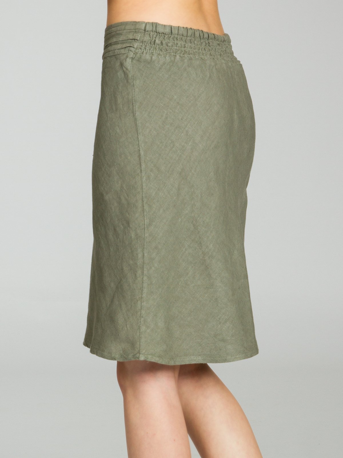 Caspar RO021 eleganter Damen Leinenrock