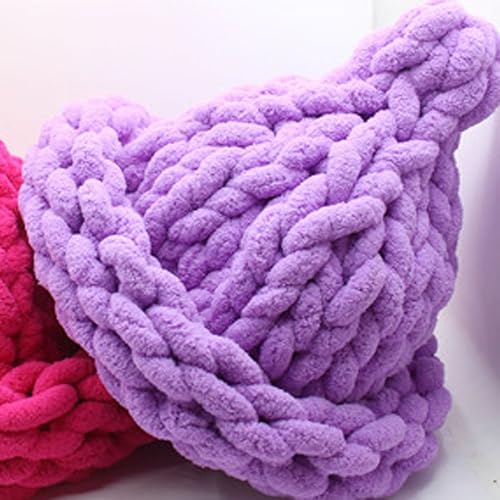 Miniatura 4 de Hilo de felpilla de punto grueso, color amarillo, hilo grueso y voluminoso, vegano, suave, lavable, suave y grueso para tejer el brazo, hecho a