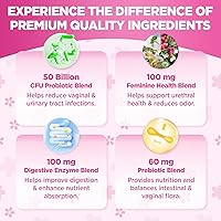 Vista 3 de Gomitas de probióticos vaginales para mujeres con pH equilibrado, 50 mil millones de UFC para olor vaginal femenino y flora, arándano, D-manosa