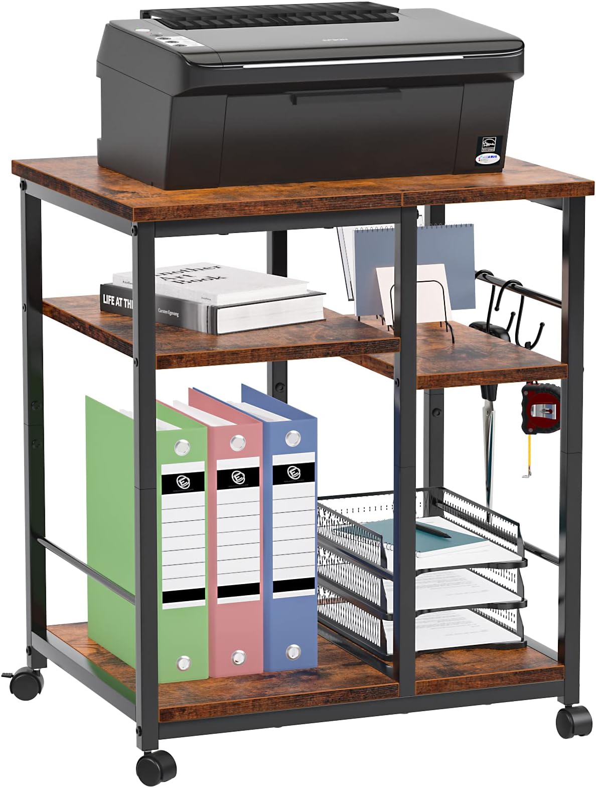 Amazon.com: Furologee 3 Tier Printer Stand for Home Office Organization ...