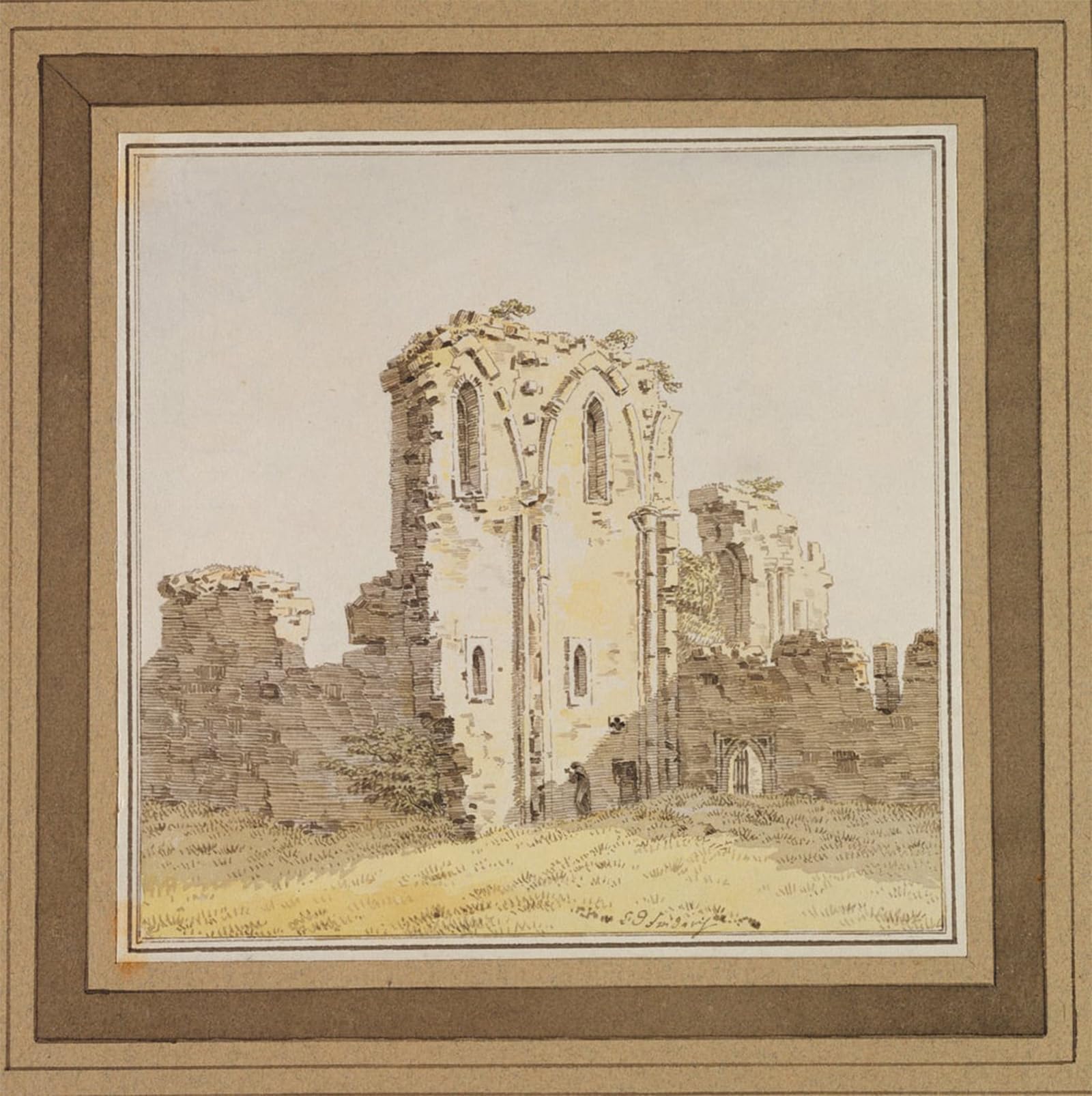 ARTXLXXBN Famous Art Print Poster Vintage Wall Art Monastery ruins Gothic church ruins by Caspar David Friedrich Canvas Art Poster for Home Decor 60x90cm