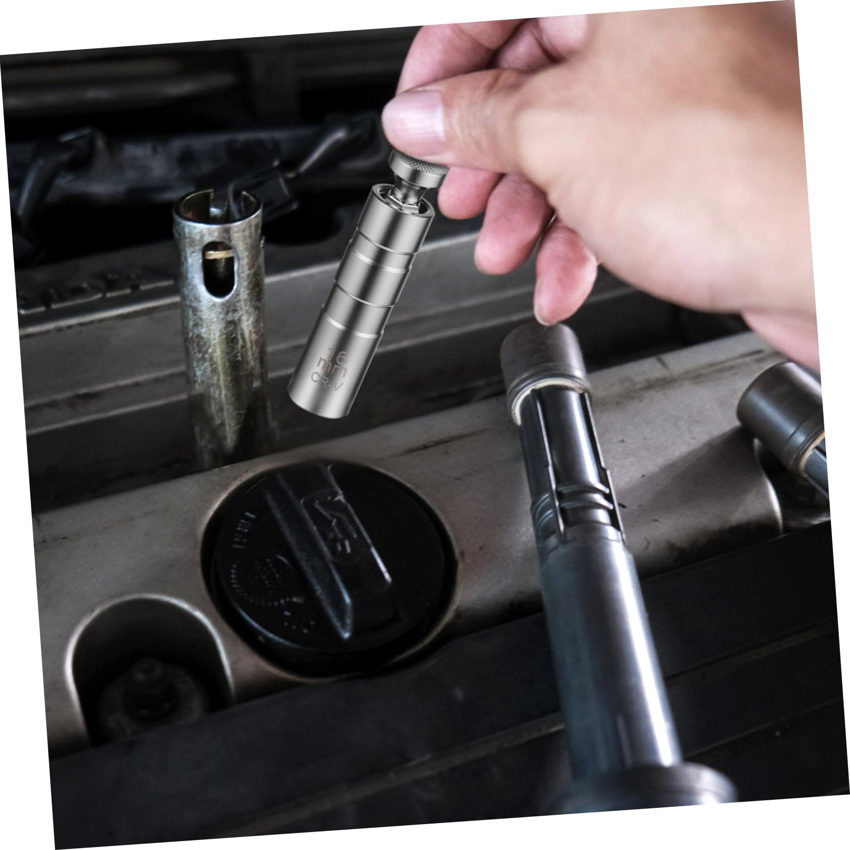 ULTECHNOVO 4piezas Llaves De Bujía Magnéticas y Herramienta De Acero Resistente Para Mantenimiento Automotriz Diseño y Ergonómico