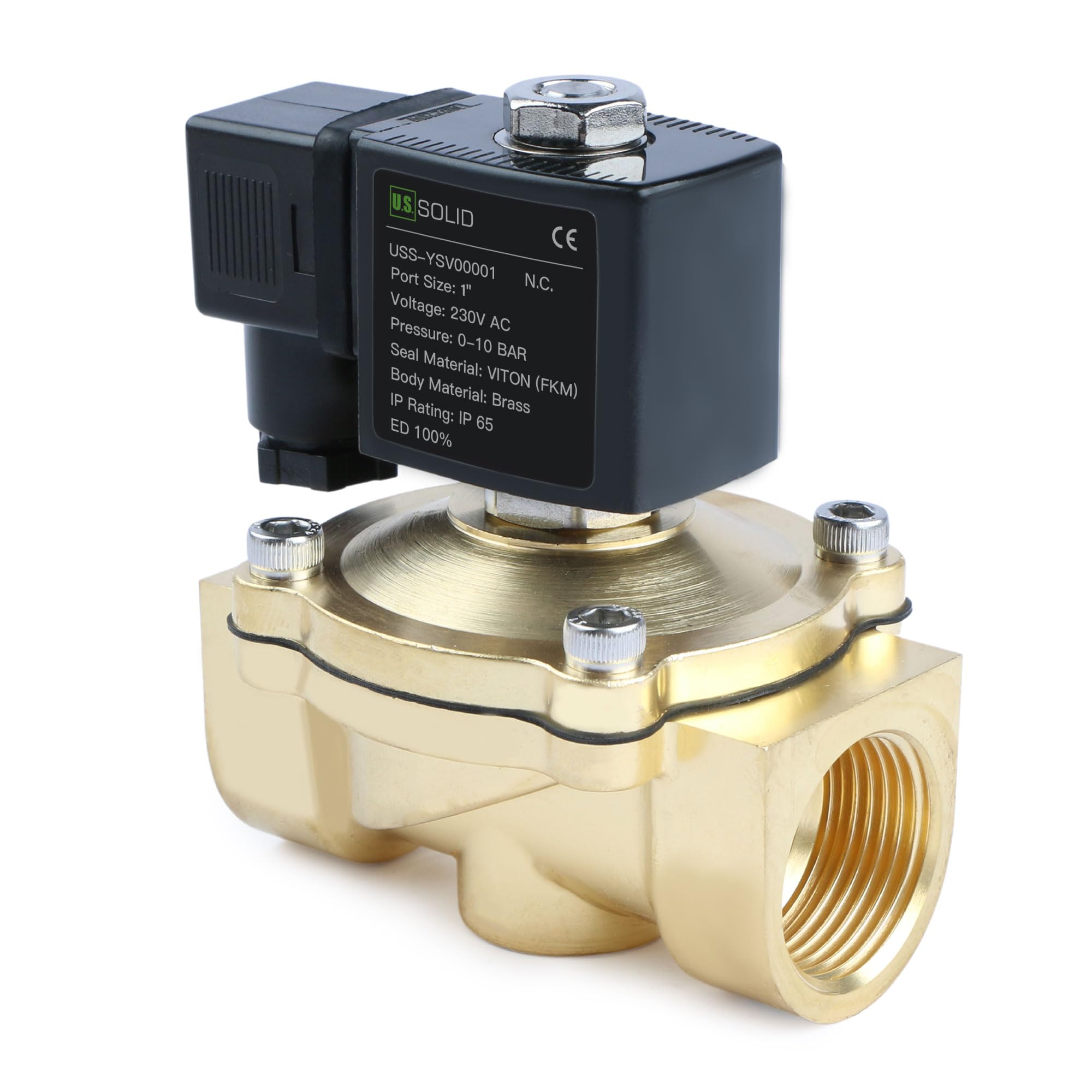 G1/2'' 230V AC Messing Coaxial Magneetventiel EPDM 0 - 64bar