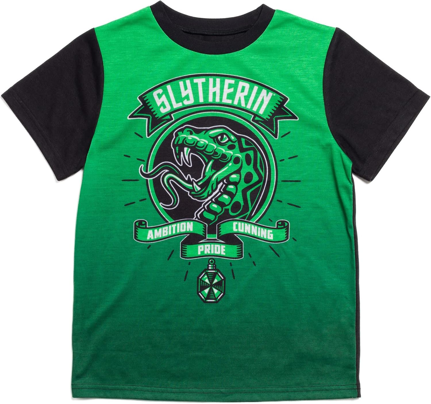 Harry Potter Gryffindor Hufflepuff Ravenclaw Slytherin Pajama Shirt and Shorts Sleep Set Little Kid to Big Kid - Image 2