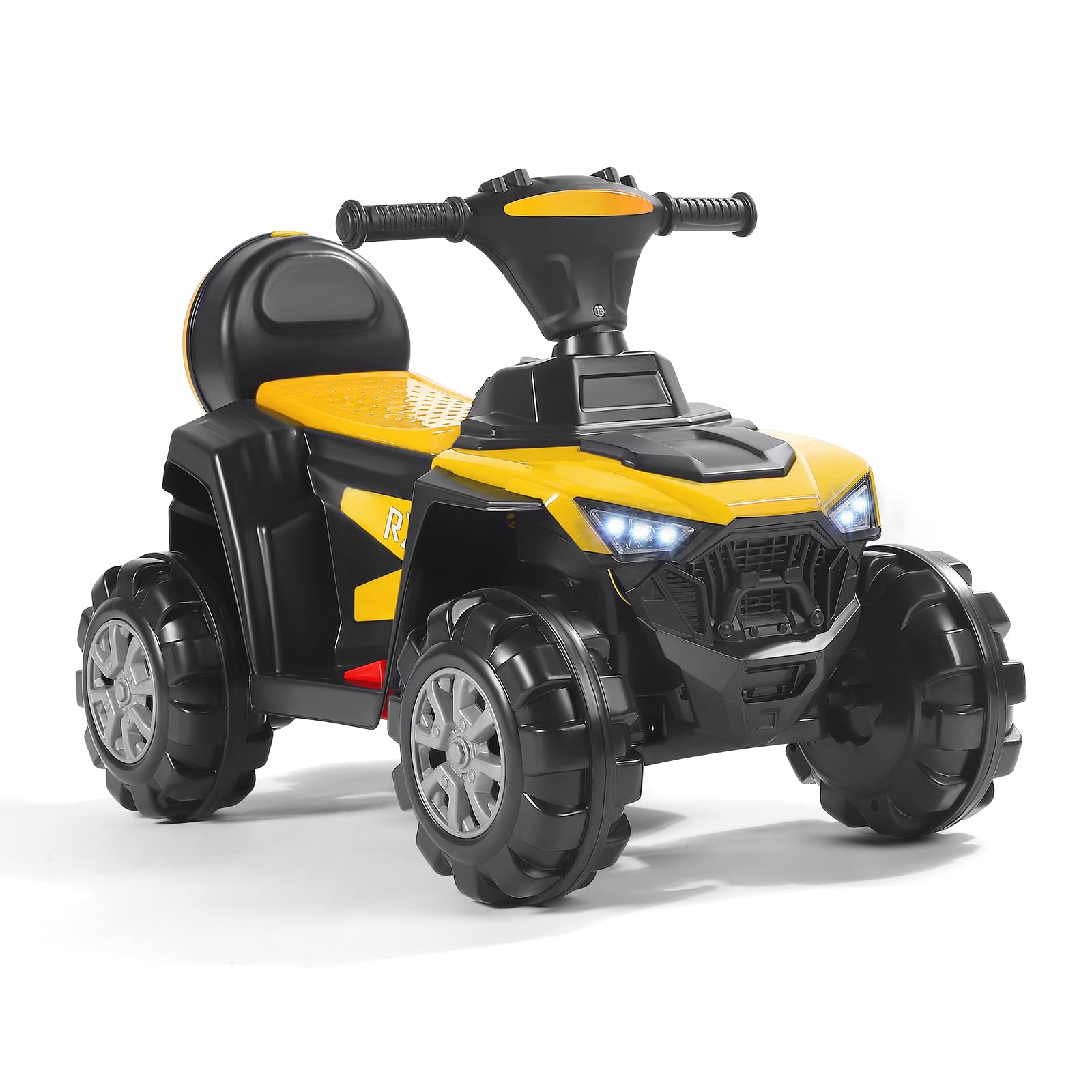 Moto électrique pour enfants avec lecteur de musique MP3, capacité de charge maximale 50 kg, USB, pour enfants à partir de 3 ans (jaune-Plage)