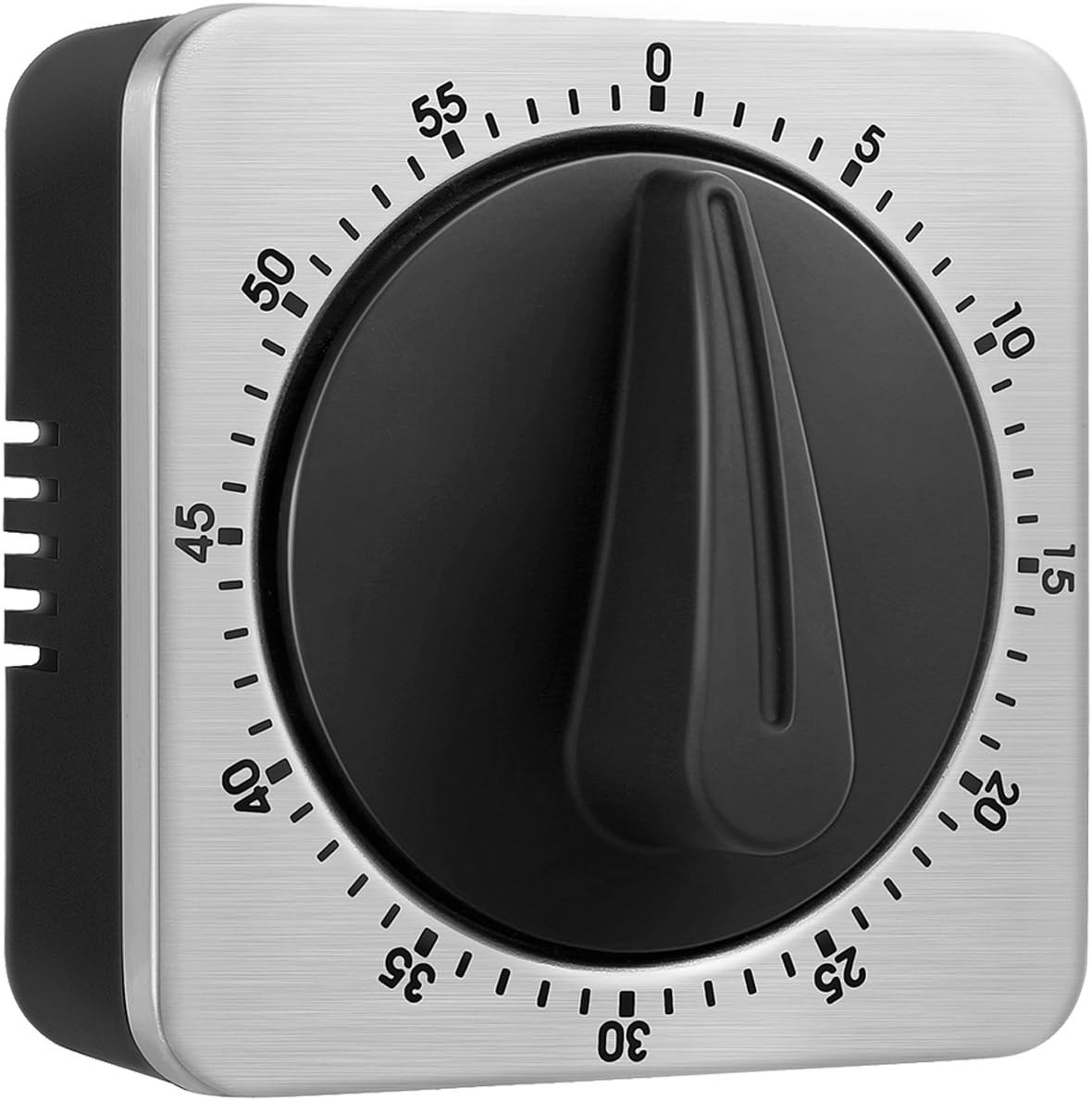 60 Minute Magnetic Countdown Timer with 80dB Alarm Sound - Stainless Steel Face Mechanical Timer for Home Baking, Cooking, Steaming