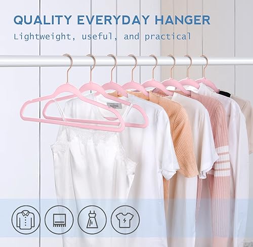 Miniatura 6 de TIMMY Perchas de terciopelo negro  Perchas para trajes (paquete de 50) Perchas ultrafinas que ahorran espacio y perchas de ropa resistentes con