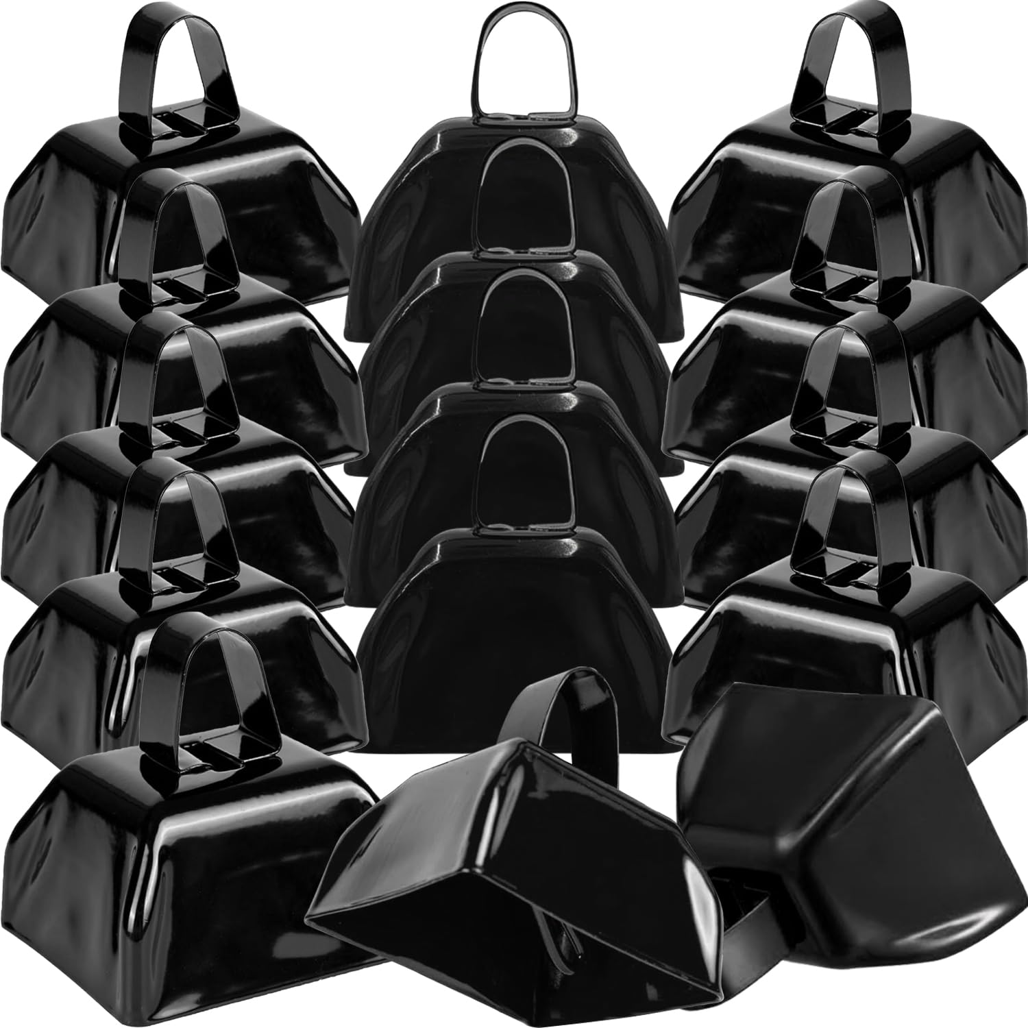 Amazon.com: 15 Pack 3 Inch Metal Cowbells Black Cow Bells Noise