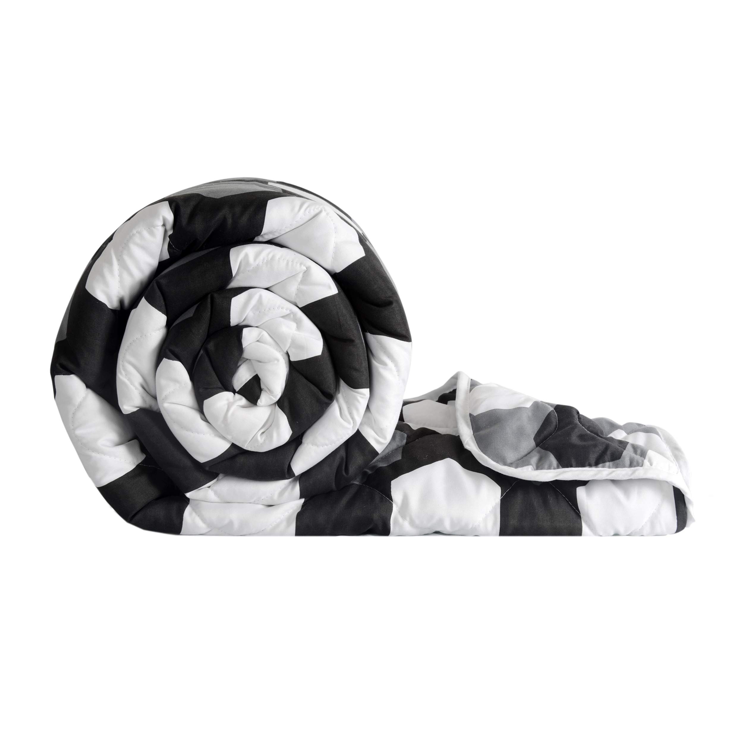 Divine Casa Double Bed Size Ultra Soft 150 GSM Microfiber Reversible AC Quilt/Comforter for All Season Lightweight Duvet (254 x 230 CM, Black and Grey 1, Geometric Pack of 1) (B08RYZP44J) Amazon Price History, Amazon Price Tracker