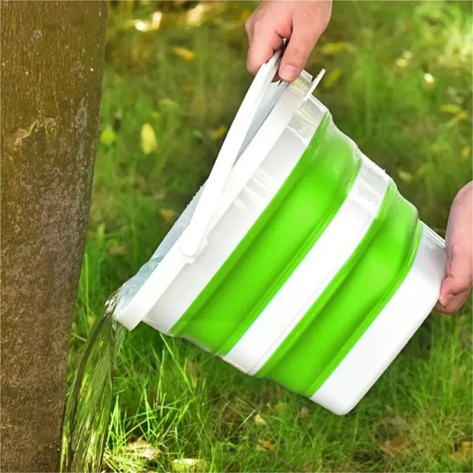 Secchio pieghevole quadrato in silicone da 2 pezzi, grande capacità, portatile, viaggio all'aperto, for auto, multiuso, salvaspazio Per La Pesca Campeggio