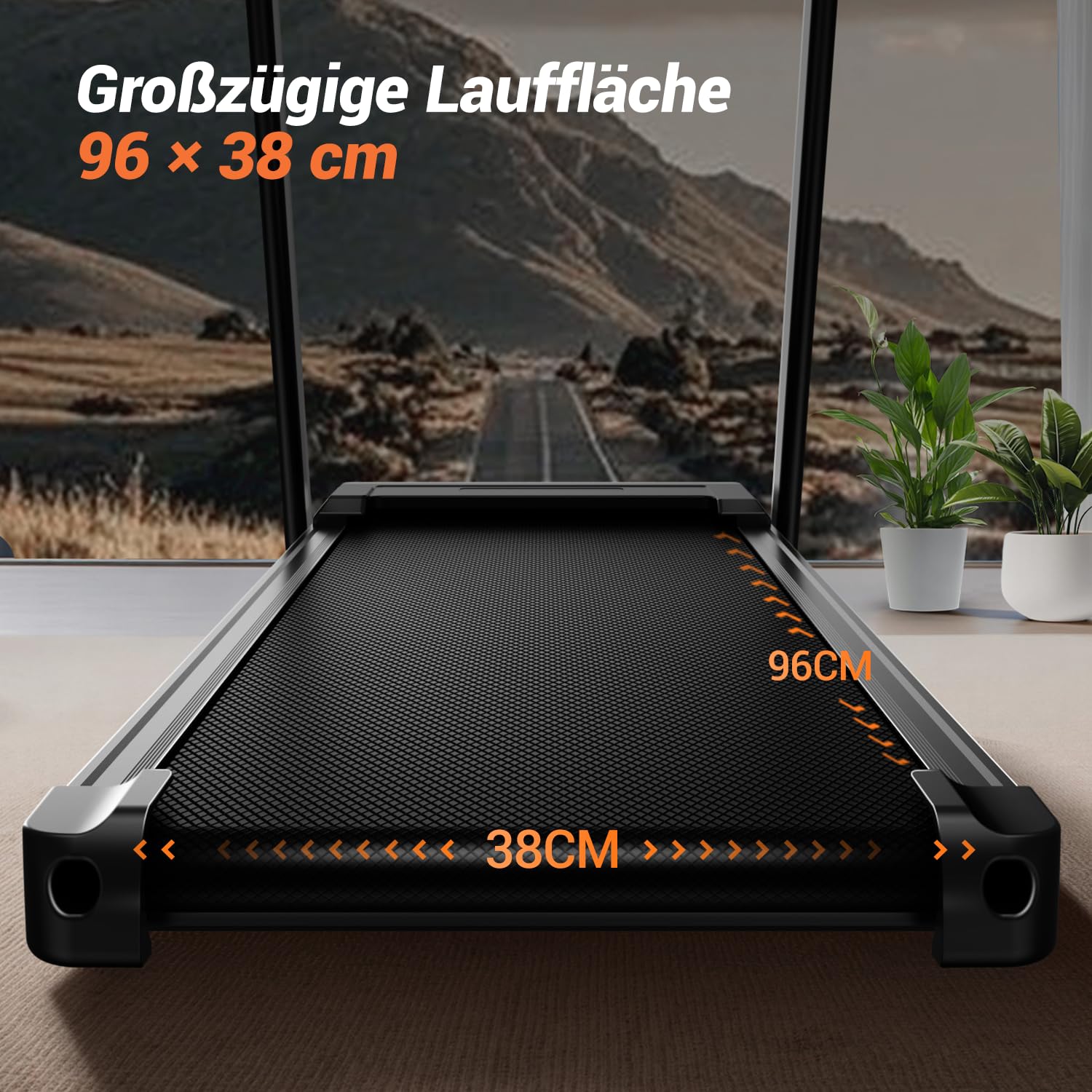 CURSOR Laufband für Zuhause mit Steigung 16%, 12KM/H Laufbänder, Treadmill for Home mit Handgriff,Max Belastung 136KG