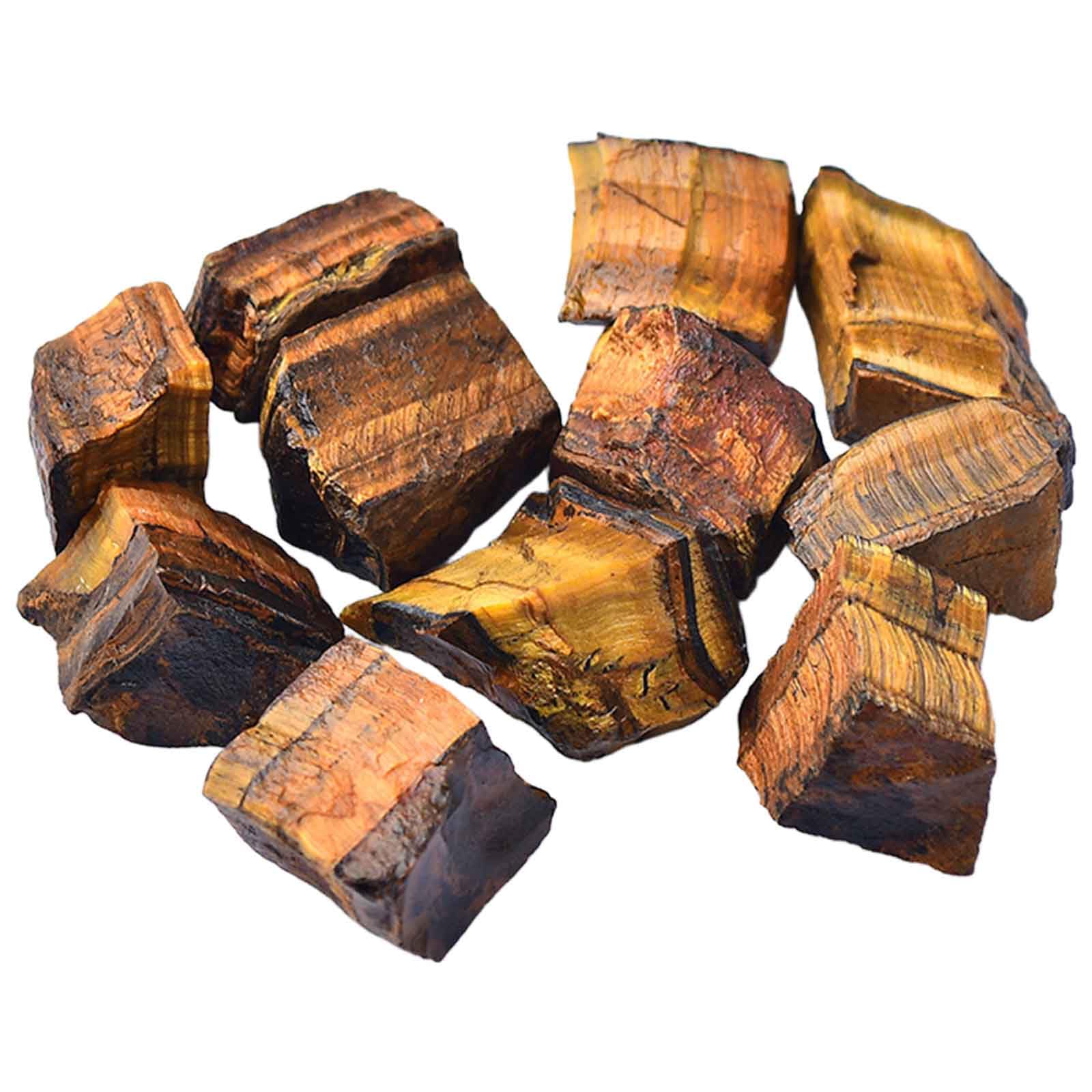FLYIODFCXV crystal stone, Natural Tiger Eye Raw Crystals Stones, 2.2LB for Tumbling Cabbing Fountain Rocks Decoration Polishing(0.8~1.2in/2.2lb)