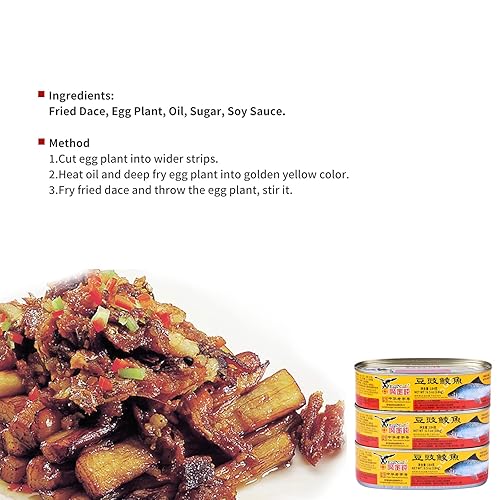 Miniatura 3 de Eagle-Coin Paquete de 12 Dace (frito y entero) con frijol negro salado en aceite, 6.5 onzas