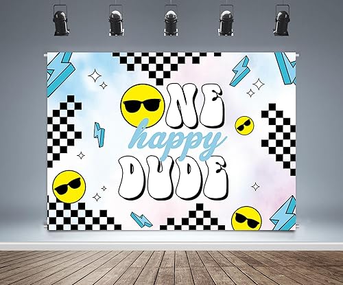 Groovy - Telón de fondo de fiesta de cumpleaños, diseño de margaritas estilo bohemio, flores retro para bebé y niña, cartel vintage de dos fondos