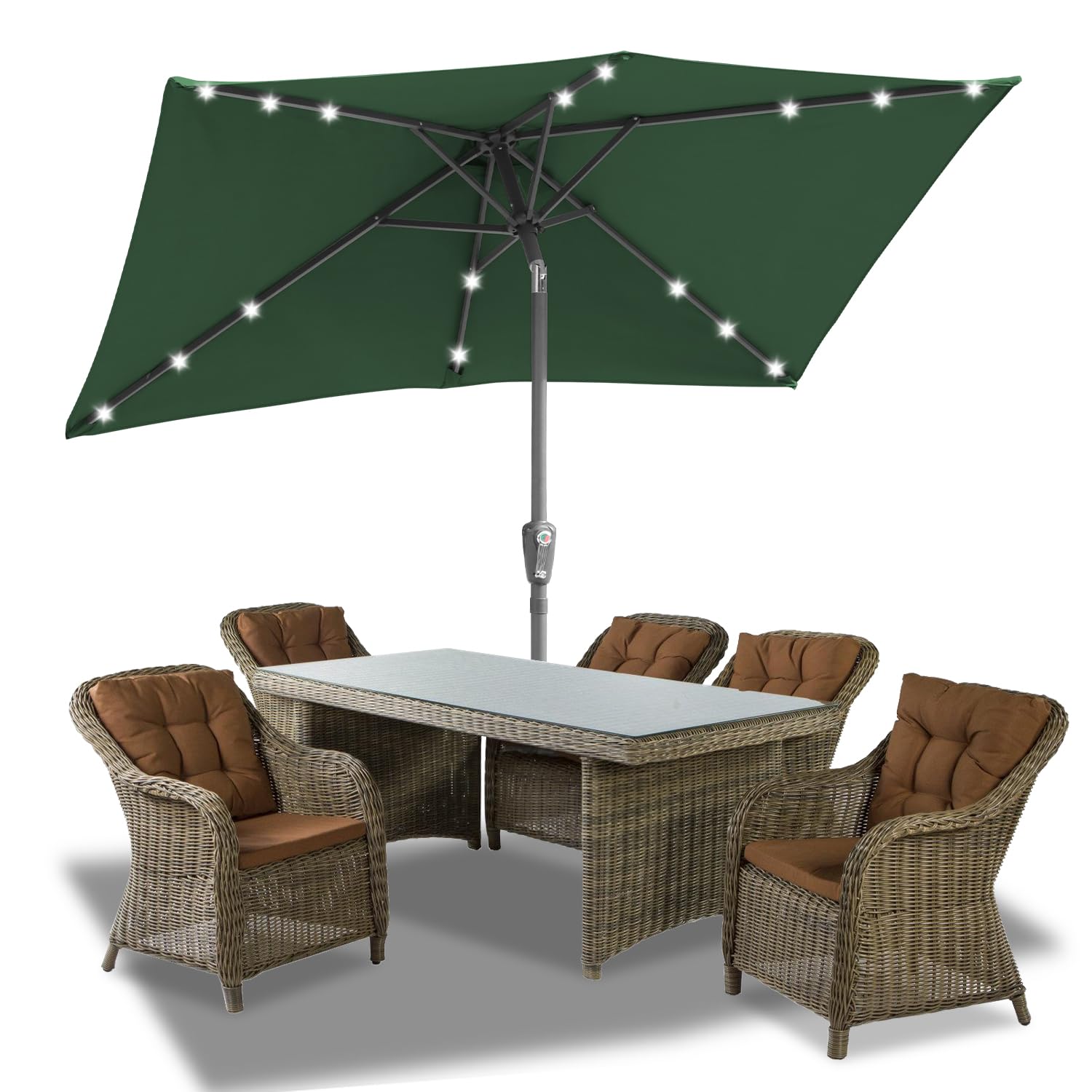 Sonnenschirm 140x210CM / 200x300CM Sonnenschirm Rechteckig Gartenschirm Terrassenschirm Sonnenschutz Schirm Kippbar Großschirm für Balkon,Terrasse,Garten,Ohne Ständer