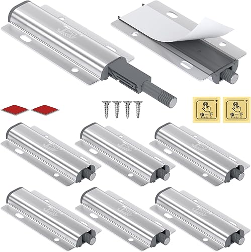 Jiayi - Pestillos magnéticos para gabinetes, paquete de 8 pestillos de puerta para abrir, cerraduras táctiles resistentes para puerta de cocina,