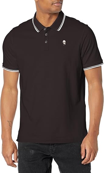KARL LAGERFELD Paris Mens Sportswear Polo,Black,Small