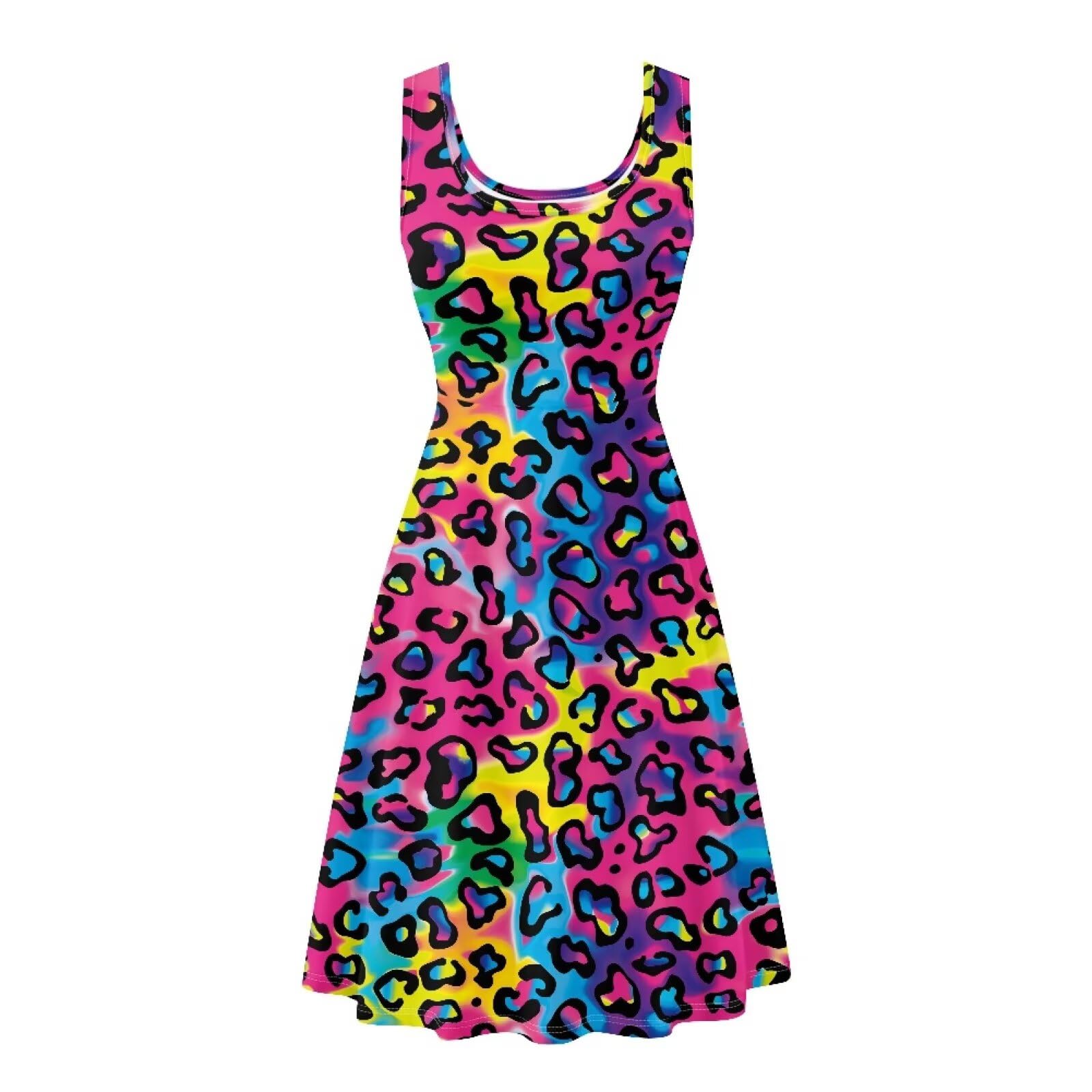 Dreaweet Casual Sleeveless Dresses for Women Girls, Round Neck Tank Dresses with Pockets Summer Sundress Size XS-4XL
