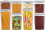 Ankou Pop Airtight Food Storage Containers with Lids- 3 Pcs Stackable One Button Opening Food Containers, Kitchen Pantry Storage Containers for Snacks Candy Salt Herbs Spices BPA-Free (1.2 QT * 3)