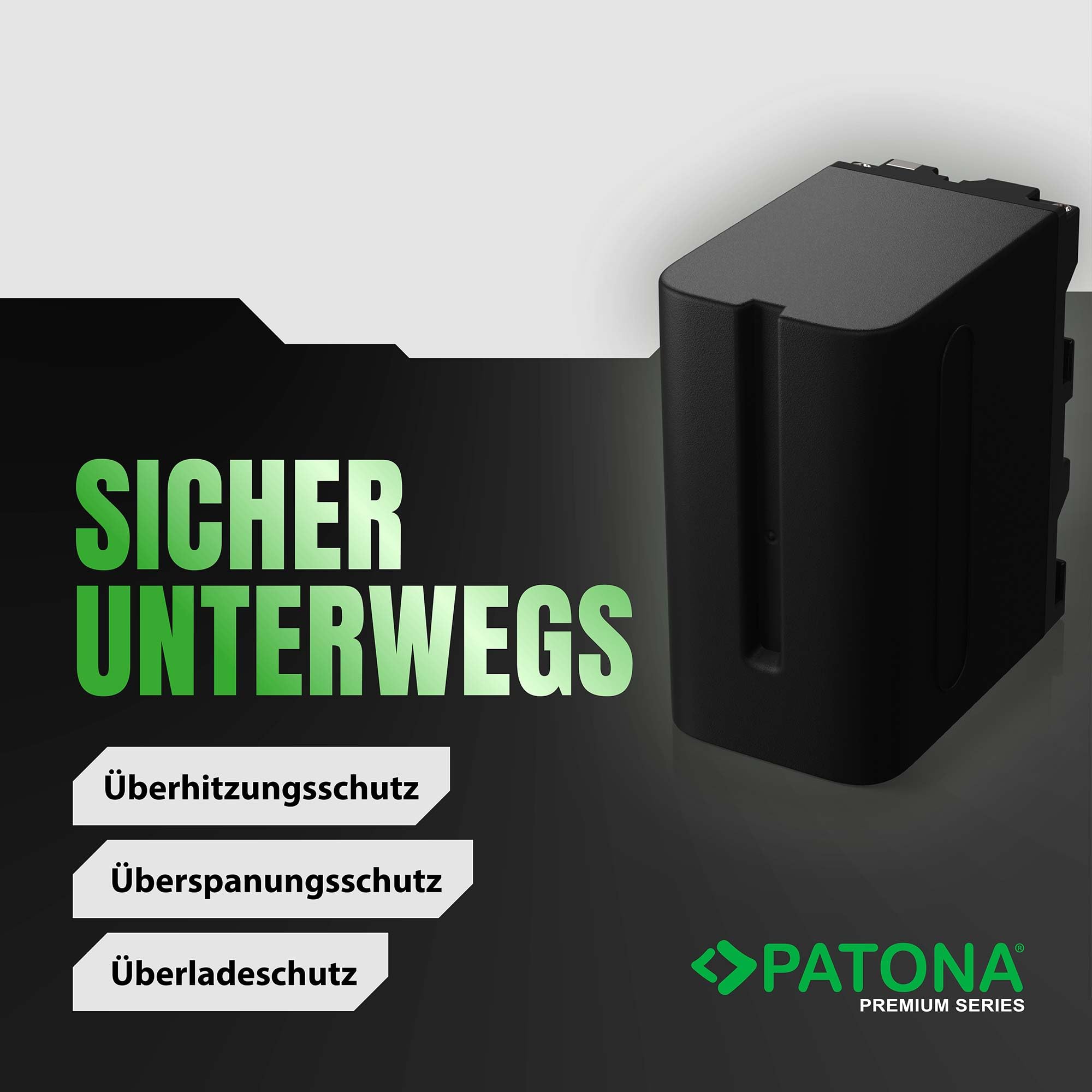 PATONA 2X NP-F970 Akku 7800mAh – Ersatz für Sony NP-F970 / NP-F950 / NP-F550 – für Camcorder, LED-Videoleuchten und Field-Monitore – doppelte Reserve