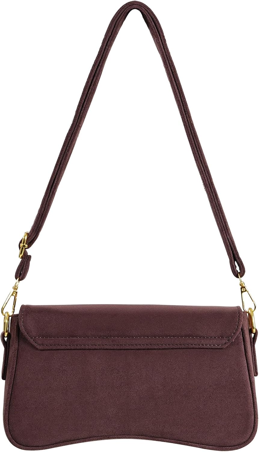 Shoulder Bag for Women Y2K Trendy Purse Vegan Leather Hobo Handbags Clutch Saddle Bag with 2 Removable Strap - Image 3