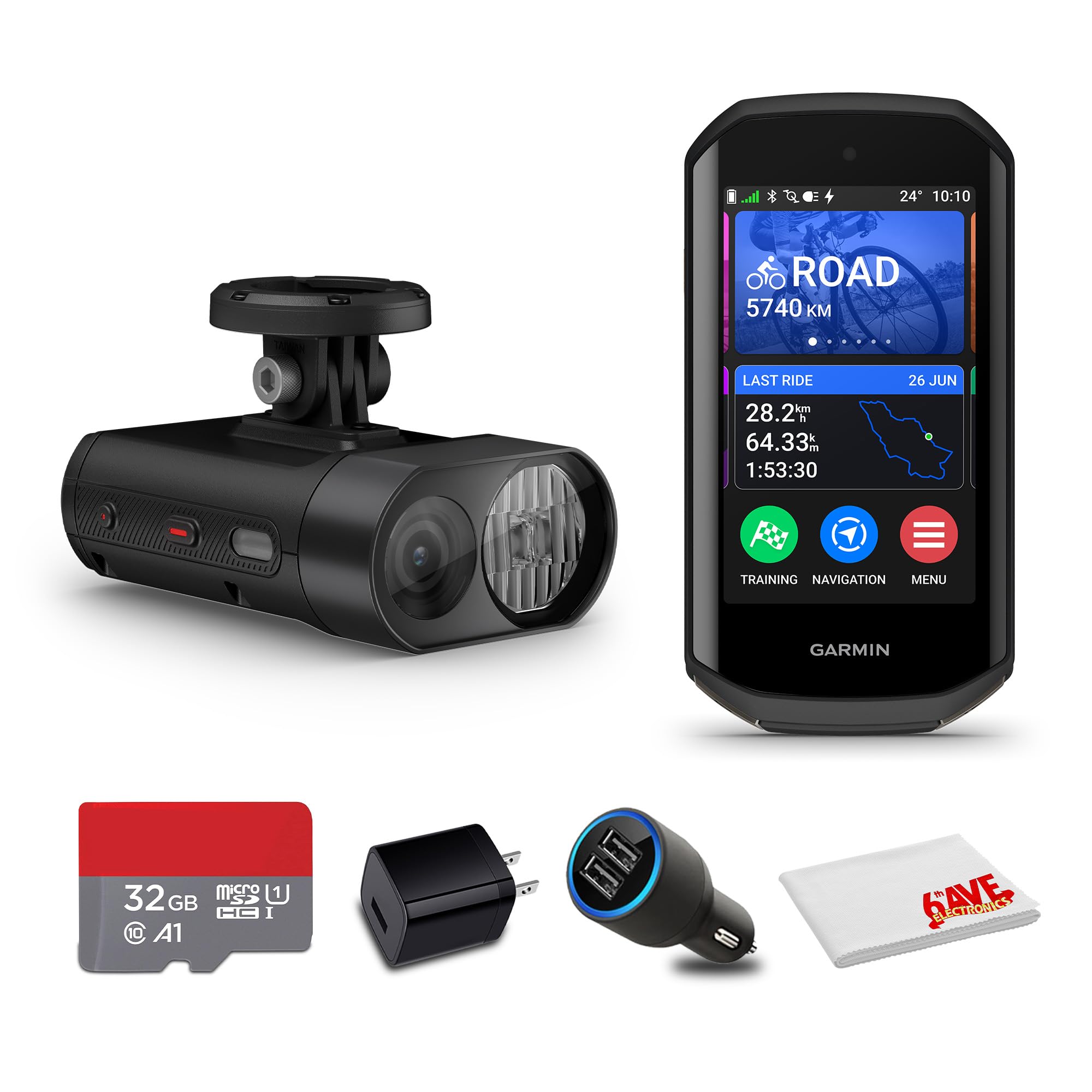 Garmin Varia Vue Headlight Bicycle Camera 4K Video Recording, 600-Lumen Smart Bike Light, Auto Brightness, Incident Detection, Long Battery Life Bundle with Edge 1050 Premium Cycling Computer