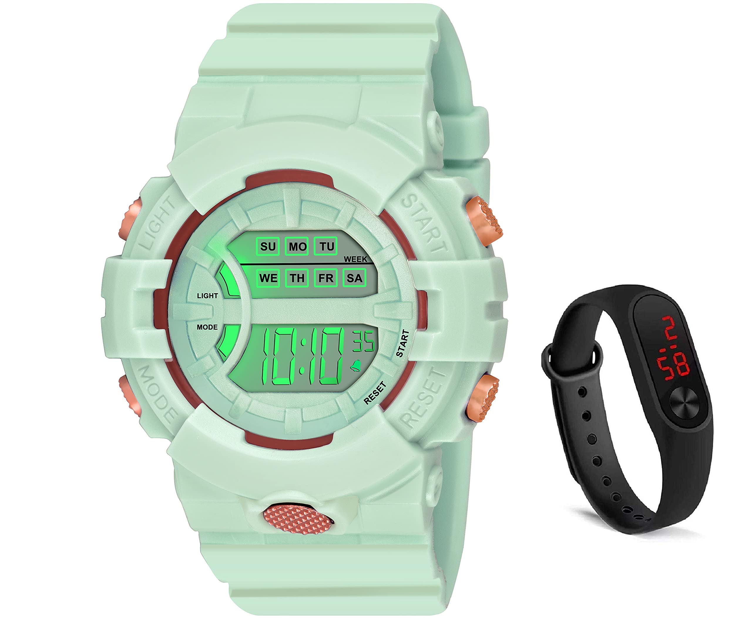 CERO Digital Shockproof Multi Dial Kids Watch for Boys & Girls (Pack of 2) (Green) (B097MWGWFN) Amazon Price History, Amazon Price Tracker