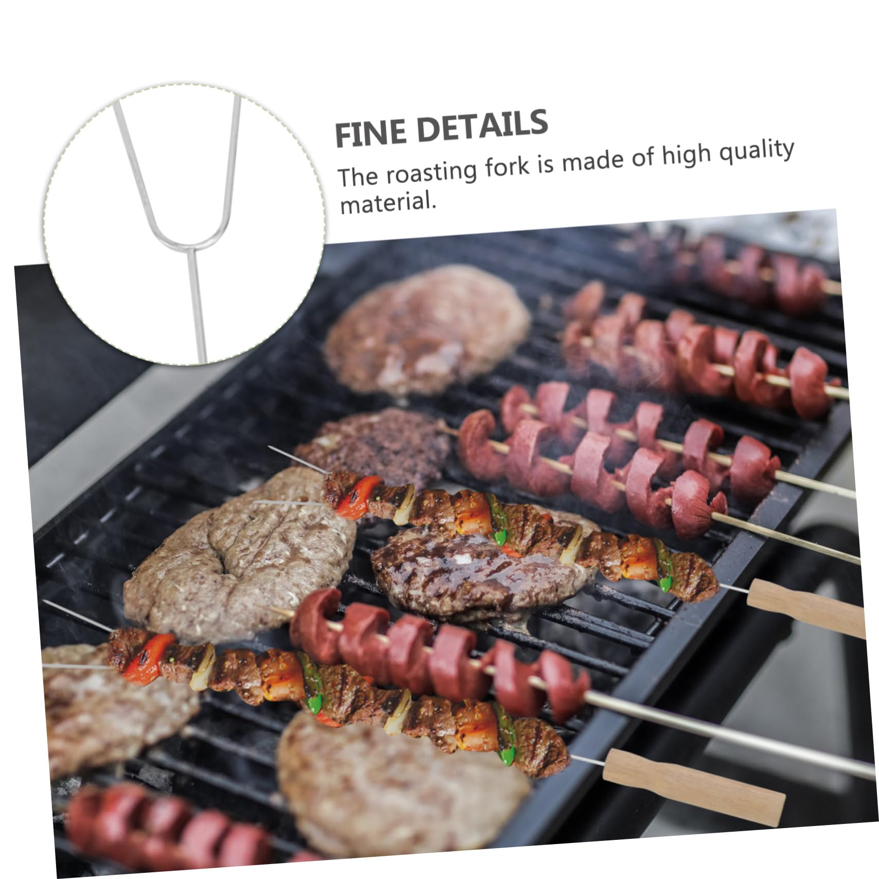 ORFOFE 15 pezzi Forchette per Barbecue in con in Legno Forchette da Arrosto Riutilizzabili per Carne e Verdure Strumenti e Facili da Trasportare per Grigliate Allaperto