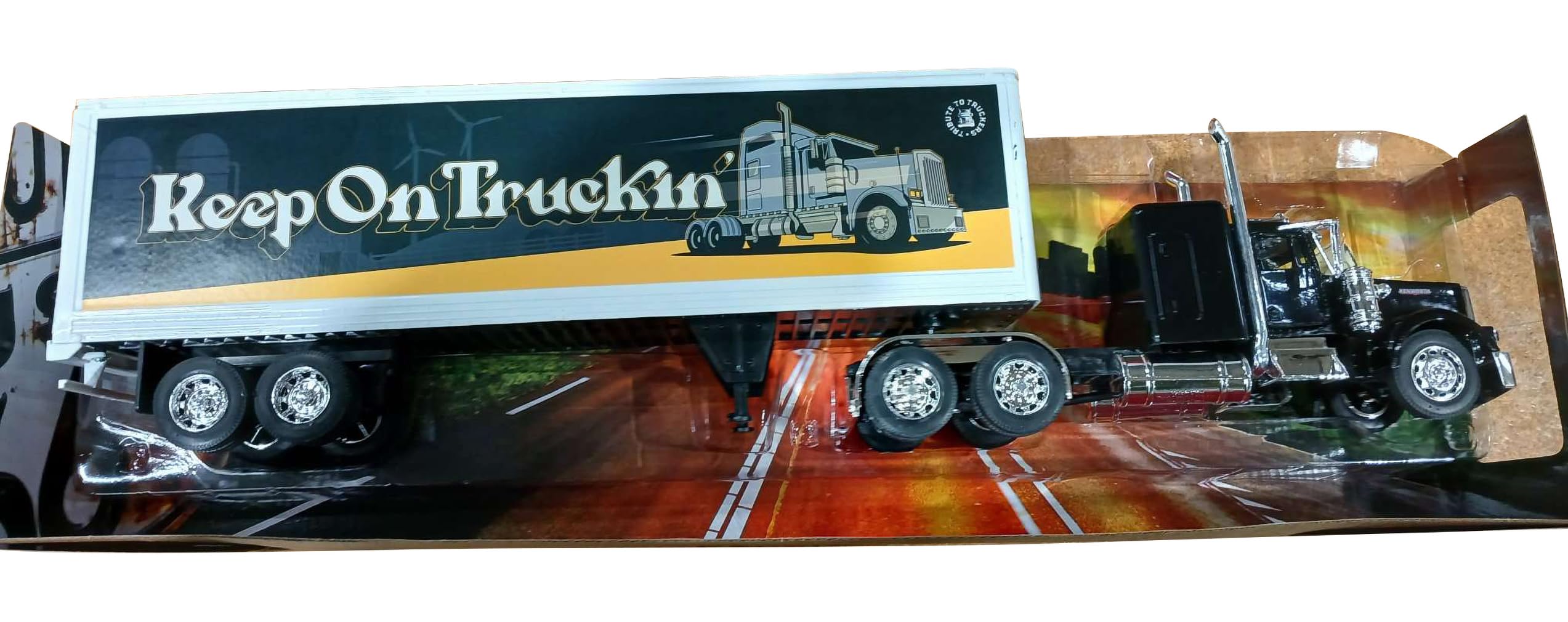 KENWORTH  W900  ミニカー　Long Hauler Kenworth W900 Log Hauler with Grabber White with Log