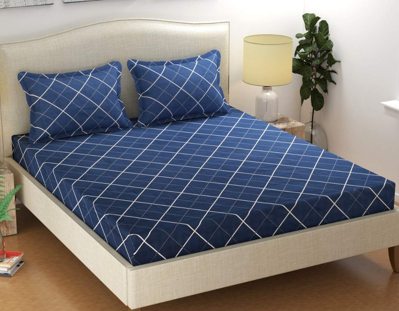 PRIDHI 180TC Beautifull Design Printed Double Bedsheet with 2 Pillow Covers- 88 x 90 Inches- Multicolor