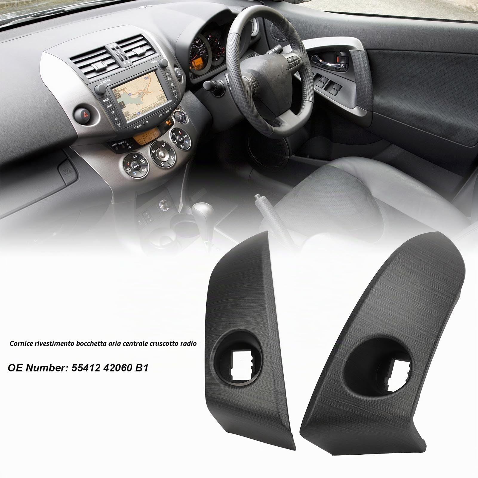 OE 5541242060B1 Quadro Strumenti per Accessori per Prese D'aria per Auto, Rivestimento della Cornice della Radio per Bocchetta Dell'aria Centrale, Pannello Quadro Strumenti