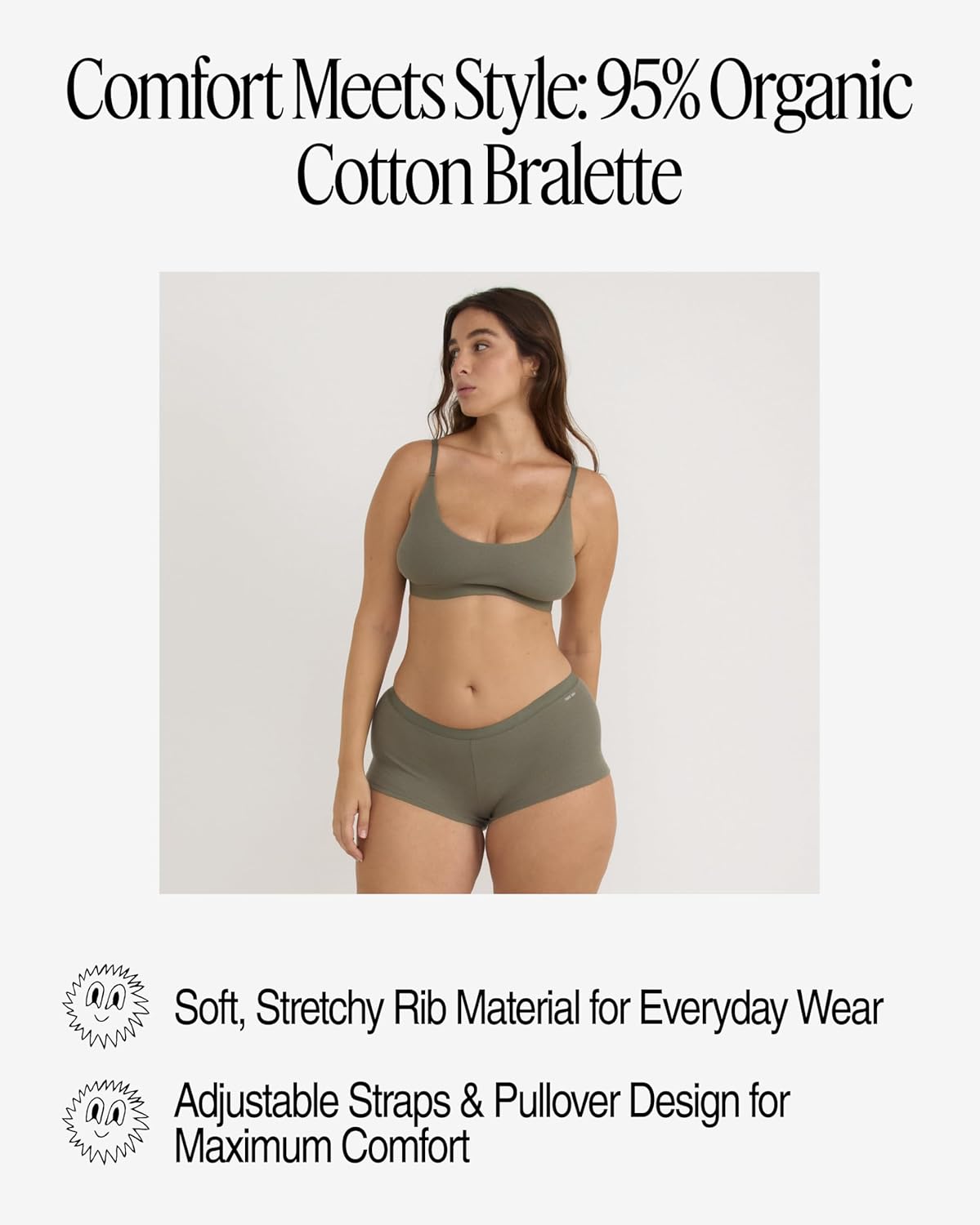 Organic Basics Women's Core Ribbed Open Back Scoop Neck Bralette - Image 3