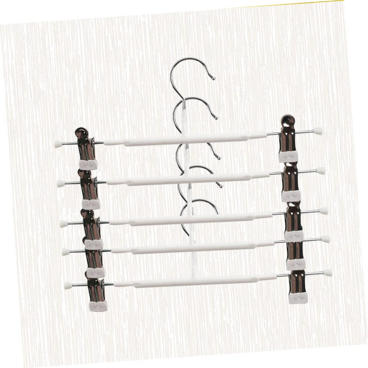 Metal Plastic Pants Hangers 5pcs Non Slip with Clips, for Skirt