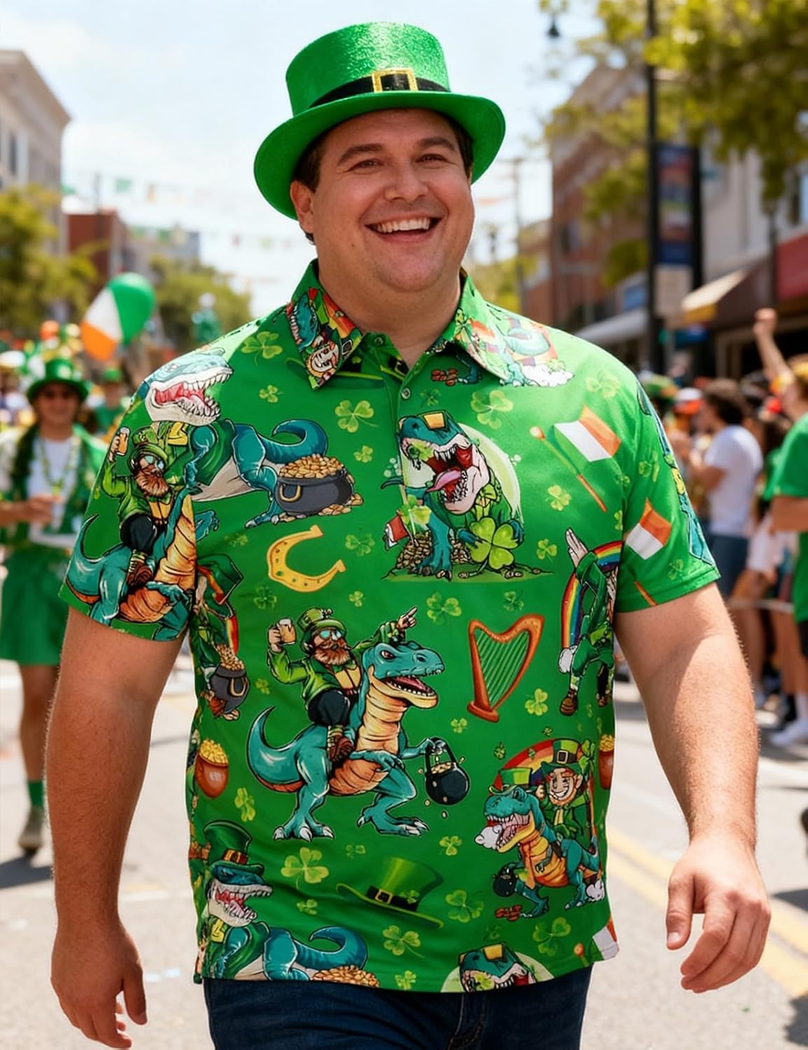 Funny World 3D Print Polo Shirts for Men Short Sleeve Shirt - Image 3