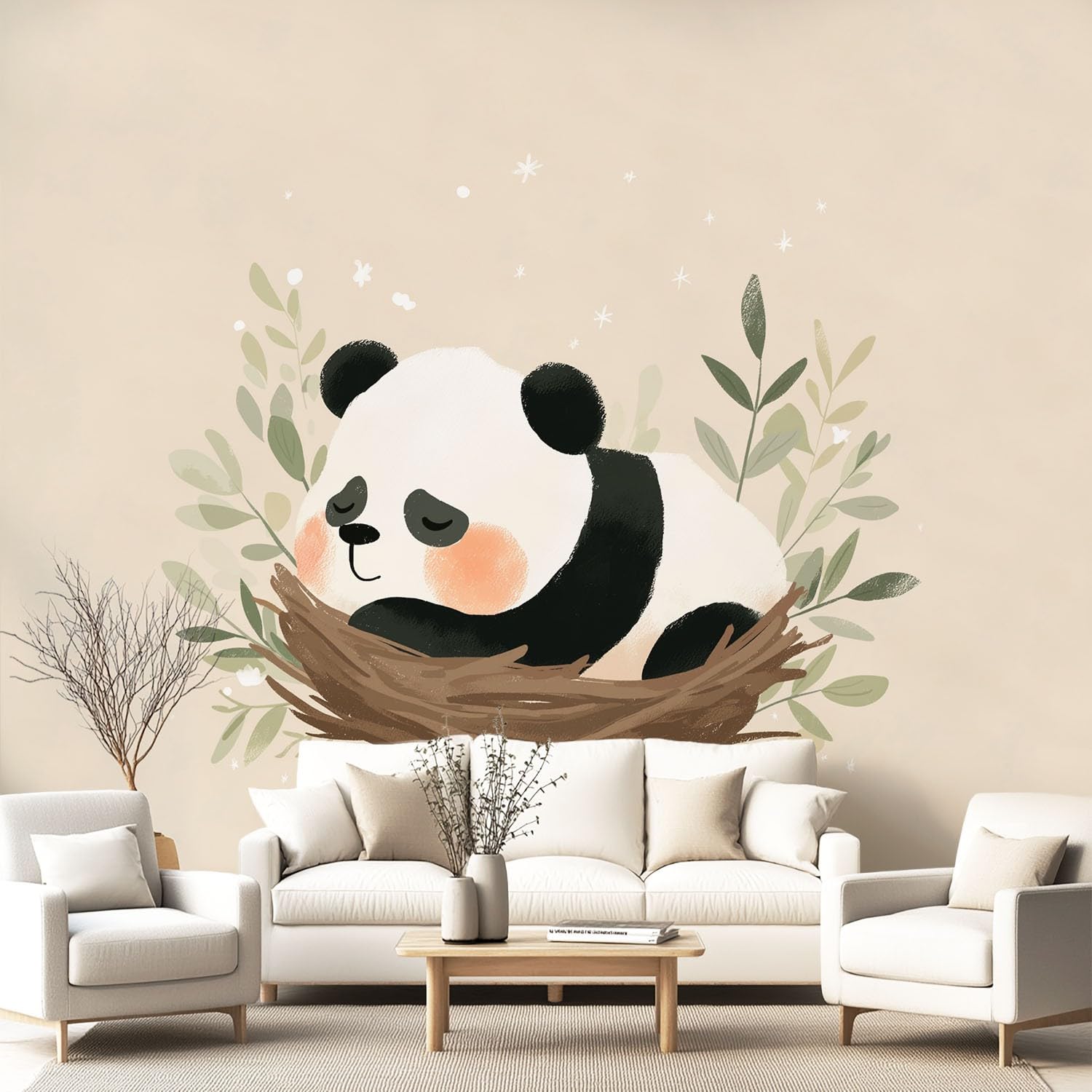 Papier Peint Mural Intissé Animal pour Rénover Facilement un Grand Mur Blanc de Séjour