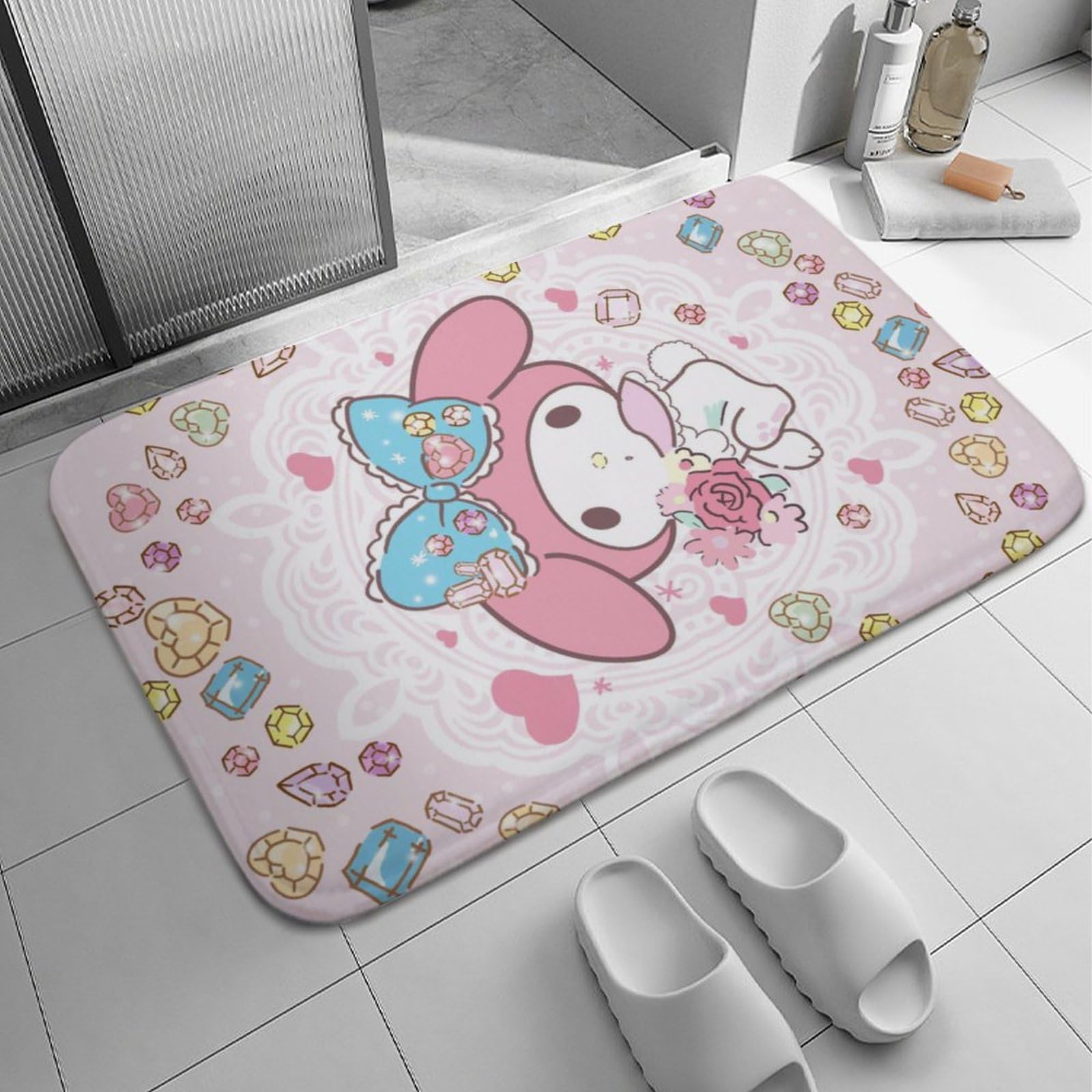 Amazon｜マイメロディ バスマット 速乾 洗える お風呂マット 滑り止め