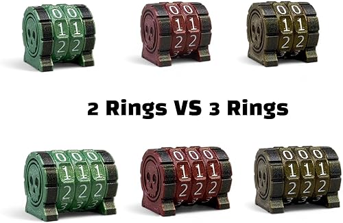 Miniatura 5 de Contador de vida - Contador de juegos - HP Tracker para MTG, D&D, TRPG, juegos de mesa, juegos de mesa, juegos de cartas... (6 anillos rojos+1 medio)