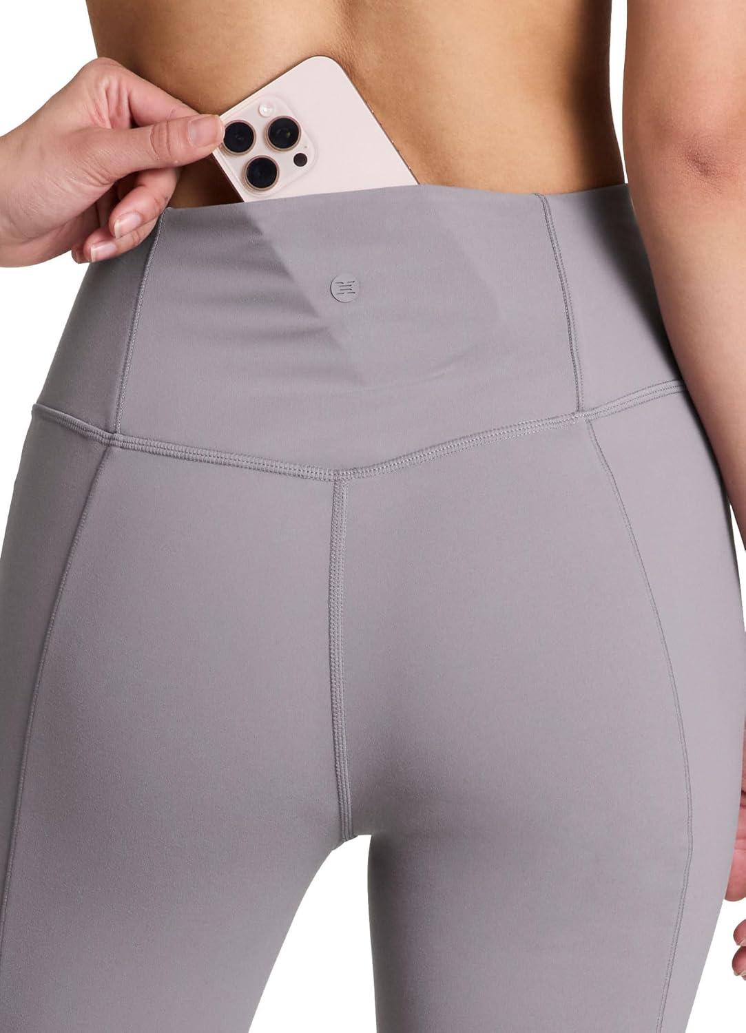 RBX Leggings with Pockets for Women, 7/8 Length High Waisted Workout Pants Squat Proof Tights Ankle Length Yoga Leggings with Mesh Peached Dolphin Grey - Image 3