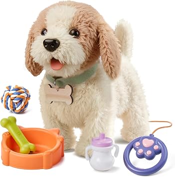 OR OR TU Chien en Peluche Interactif Électronique avec Laisse
