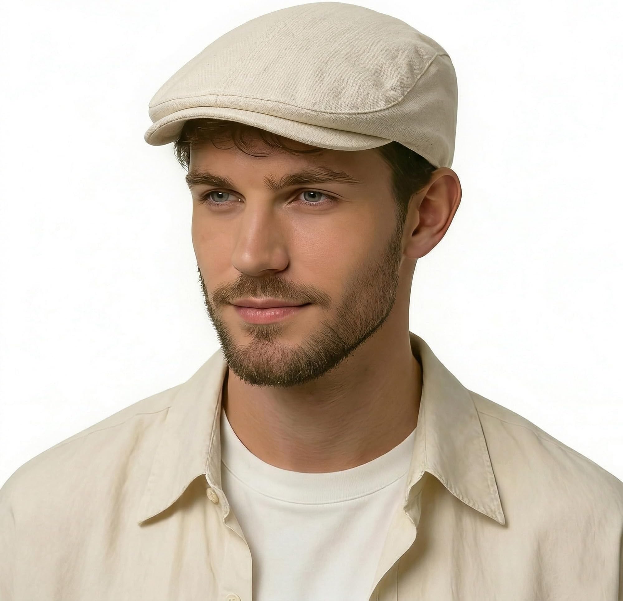 Men Cotton Flat Cap Summer Scally Ivy Gatsby Newsboy Beret Driver Cabbie Hunting Hat